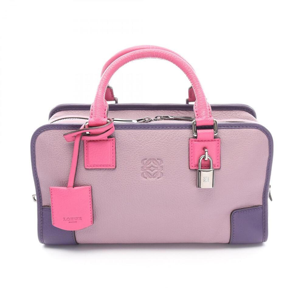 LOEWE Amazona Leather Handbag Purple Pink